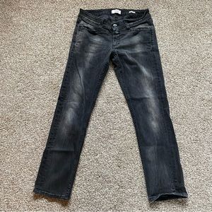 CLOSED Starlet 1521 Straight Leg Crop Jeans, 27 Waist, Black Denim, Grunge EUC